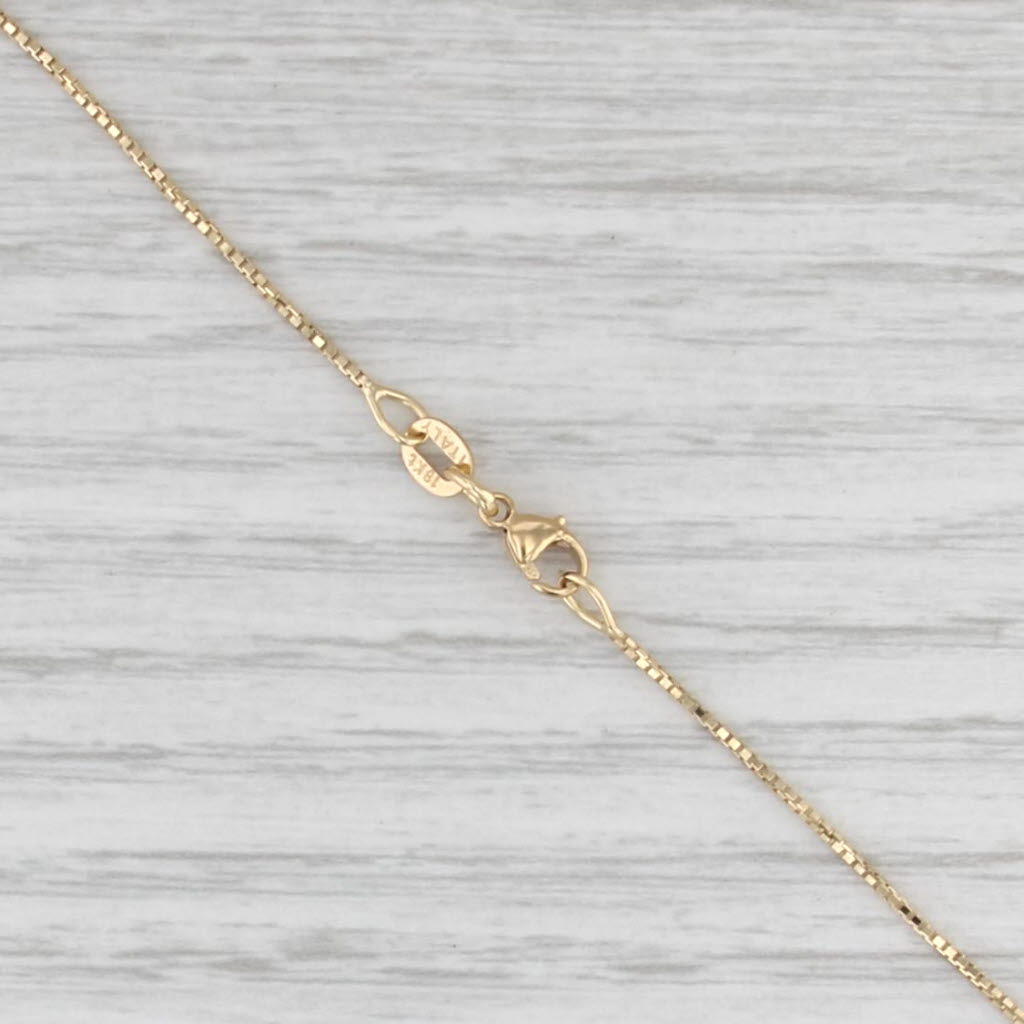New Octava Box Chain Necklace 18k Yellow Gold 18" 0.7mm Italian