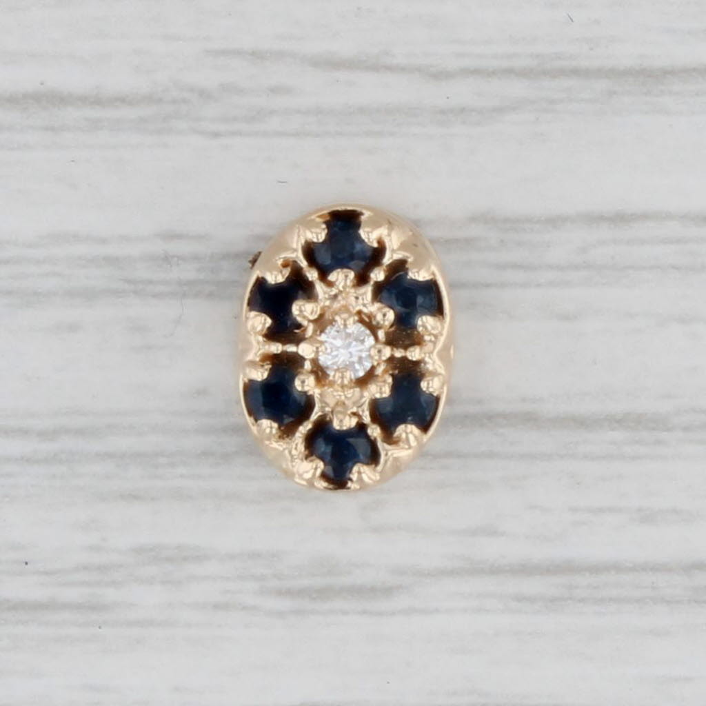 Light Gray Richard Glatter 0.34ctw Sapphire Diamond Slide Bracelet Charm 14k Yellow Gold