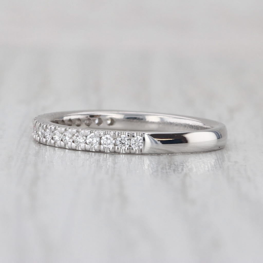 0.25ctw Diamond Wedding Band 14k White Gold Size 5.5 Stackable Anniversary Ring
