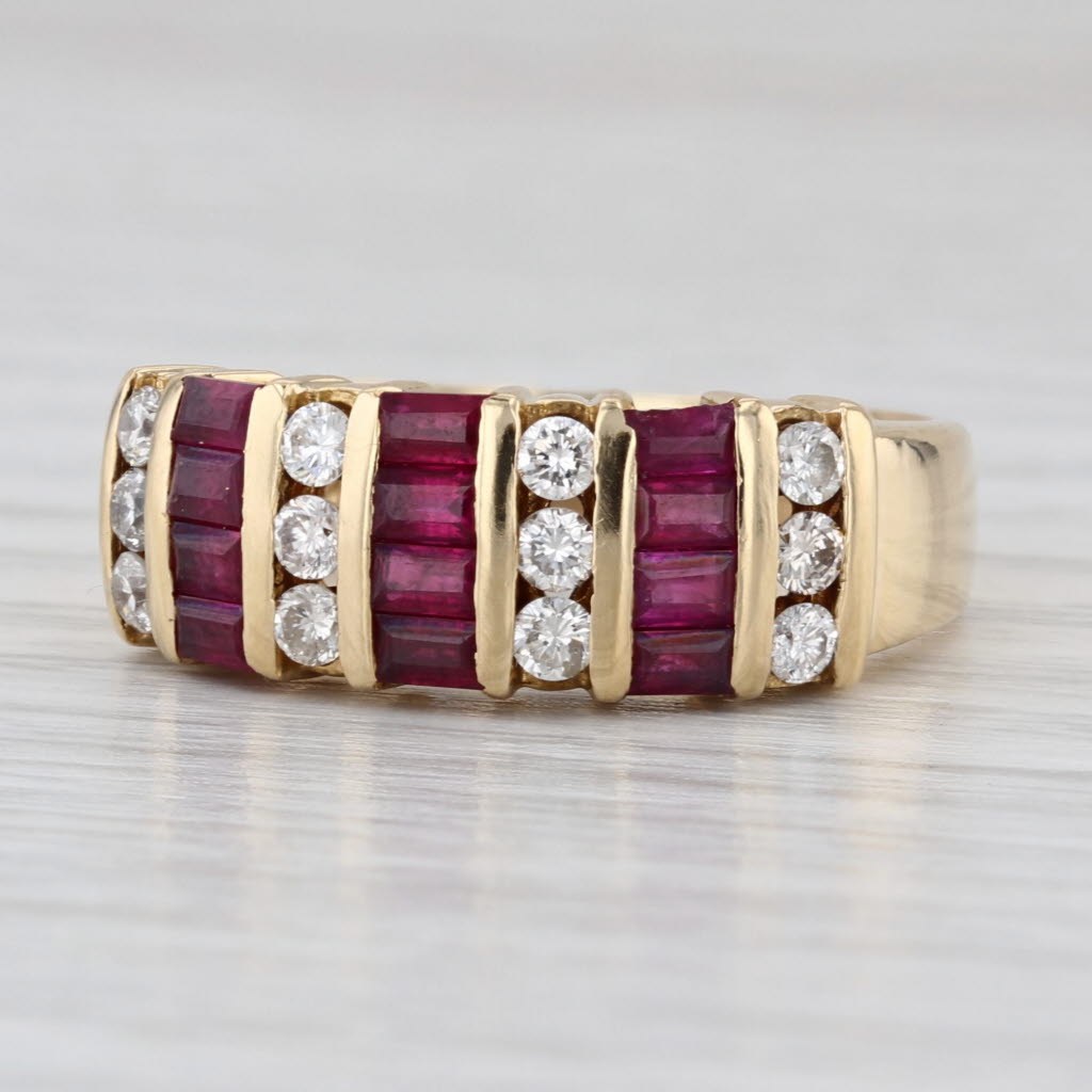 1.56ctw Ruby Diamond Ring 18k Yellow Gold Size 8