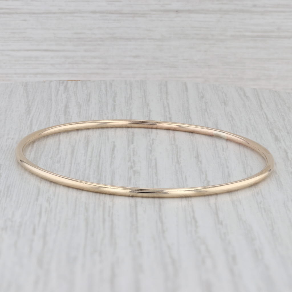 Gray Bangle Bracelet Stackable A to Z 1/20 12k Gold Filled 8" 2.2mm