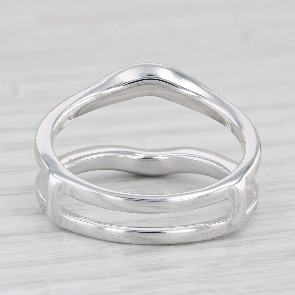 Light Gray 0.15ctw Diamond Ring Jacket Guard 14k White Gold Size 7-7.25 Bridal Wedding