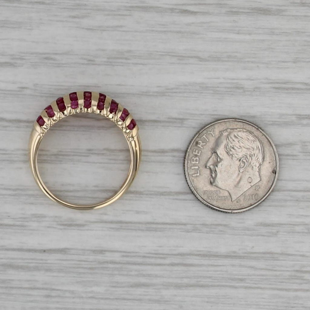 1ctw Ruby Scalloped Ring 14k Yellow Gold Size 7.25