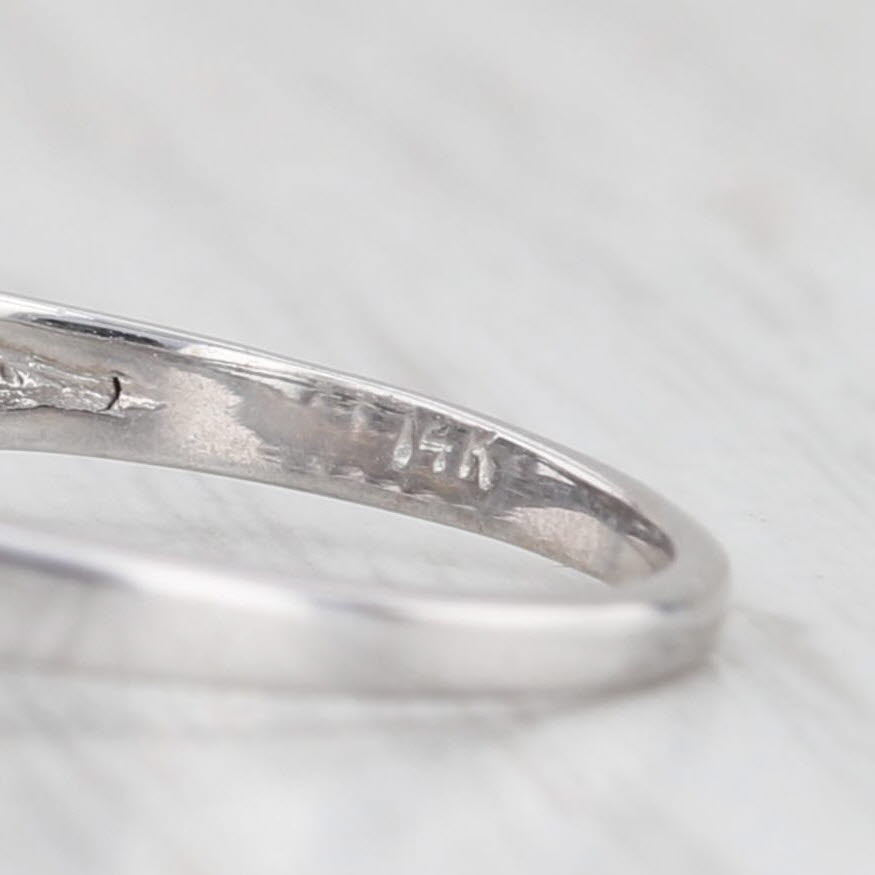 Light Gray 0.75ctw Diamond 2-Row Ring 14k White Gold Size 8 Wedding Anniversary