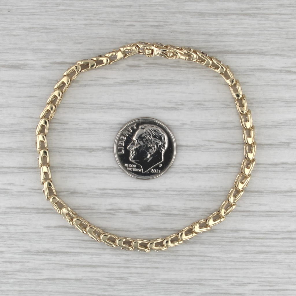 1.75ctw Diamond Tennis Bracelet 14k Yellow Gold 7" 4.7mm