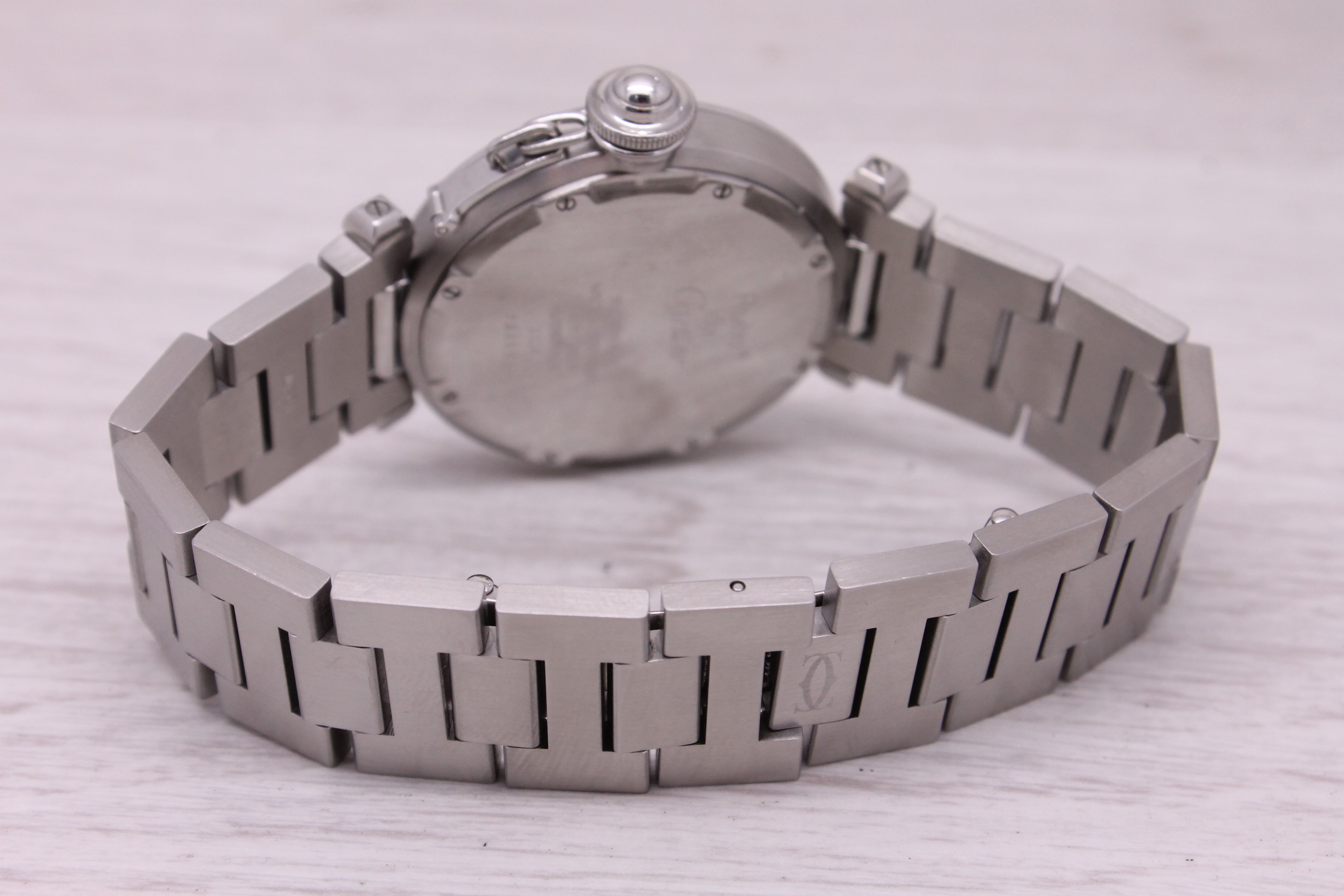 Gray Pasha de Cartier ref.2324 35mm Stainless Steel Automatic Watch Grid Dial