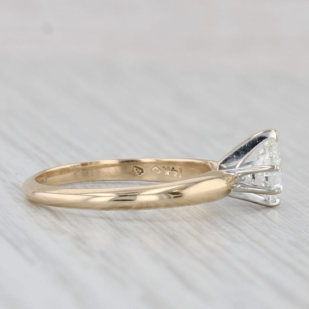 Light Gray 0.58ct VS2 Pear Solitaire Engagement Ring 14k White Yellow Gold Size 6.5