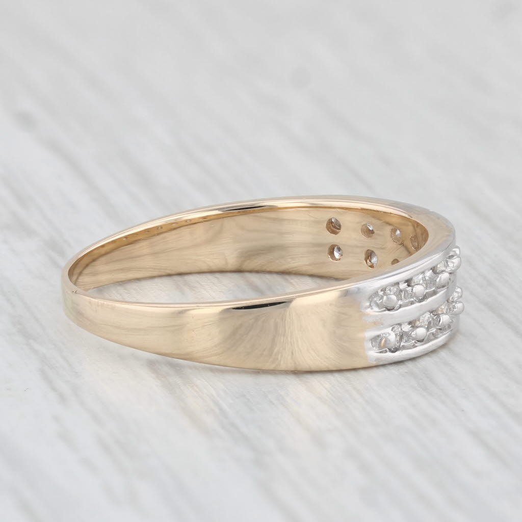 Light Gray 0.25ctw Diamond Wedding Band 14k Yellow Gold Size 8 Stackable Ring