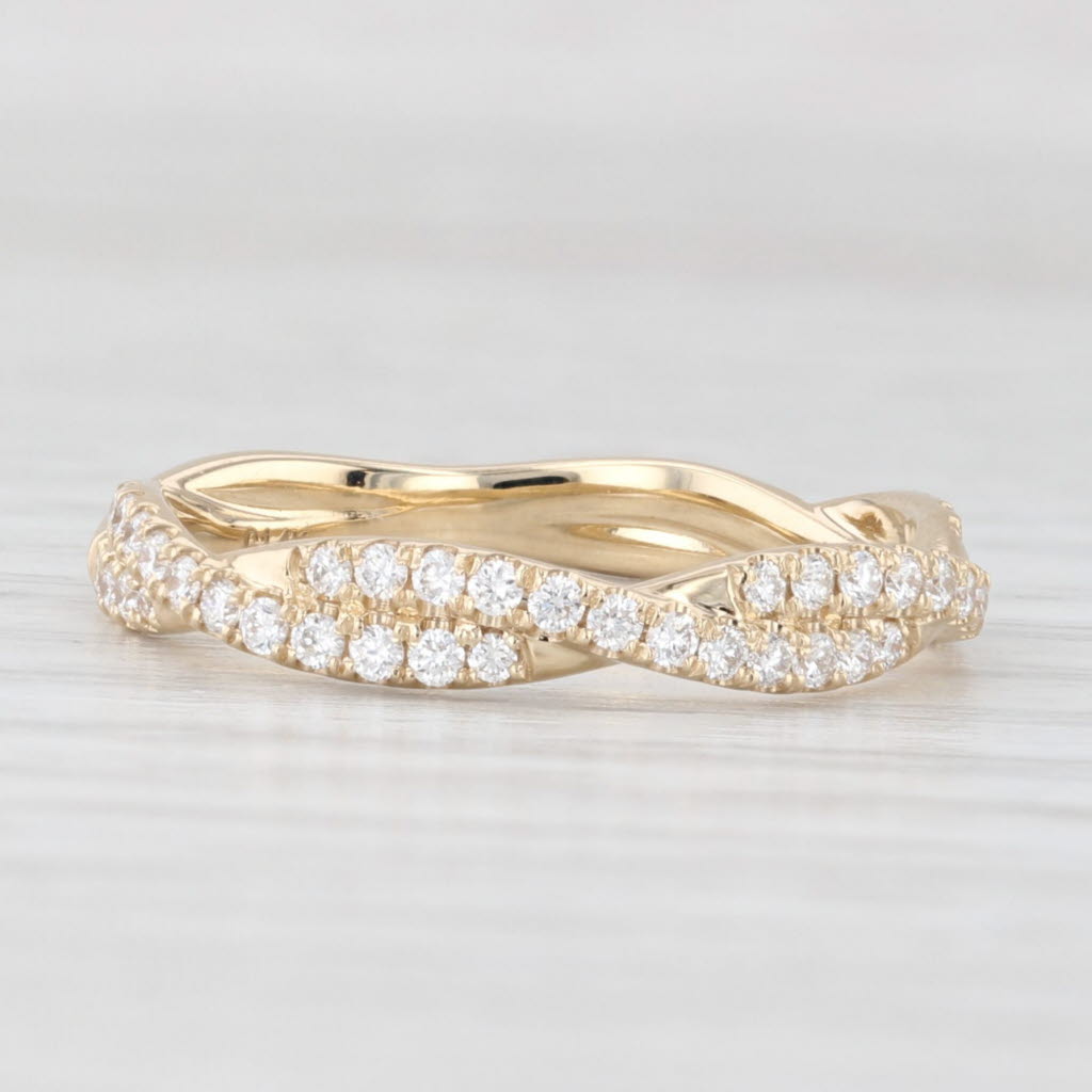 Light Gray New 0.33ctw Diamond Wedding Band 14k Yellow Gold Stackable Anniversary Ring 6.5