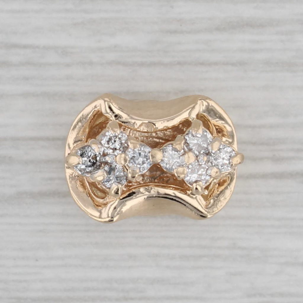 Gray Richard Klein 0.19ctw Diamond Slide Bracelet Charm 14k Yellow Gold Vintage