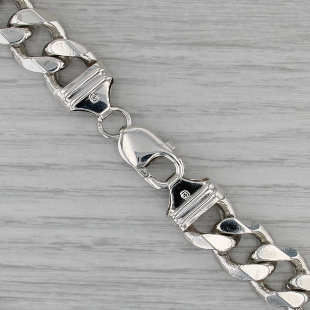 Large Figaro Chain Necklace Sterling Silver Italian 19.75" 13.3mm