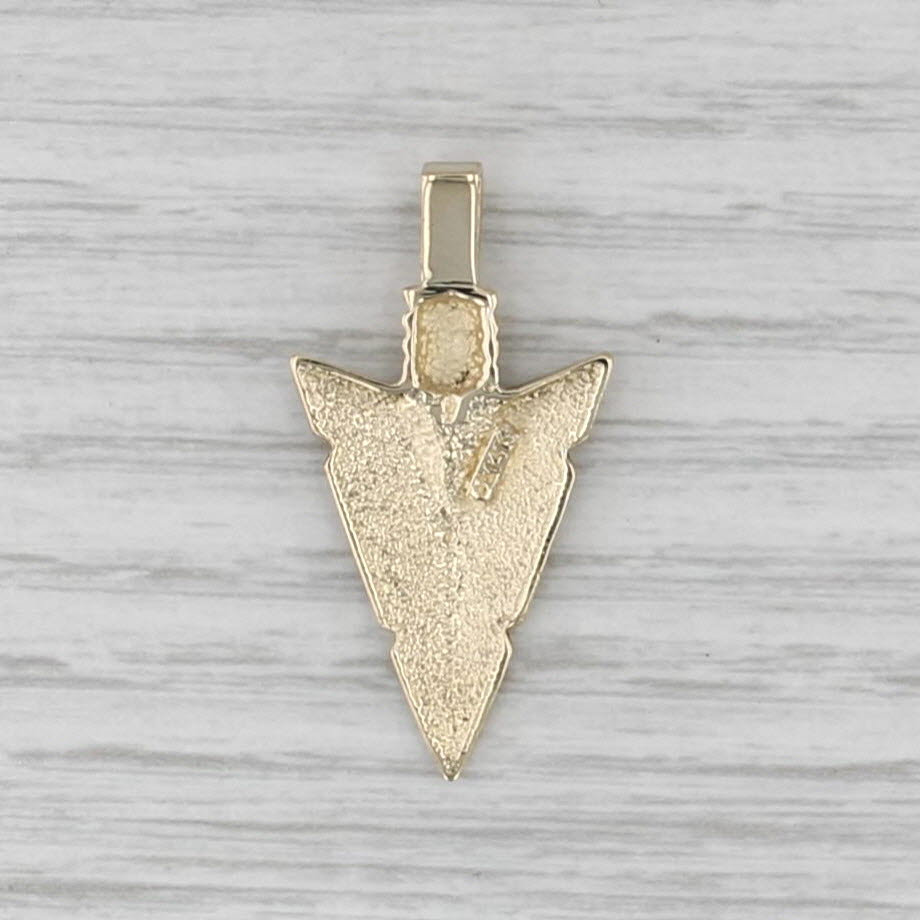Brushed Arrowhead Pendant 14k Yellow Gold Statement