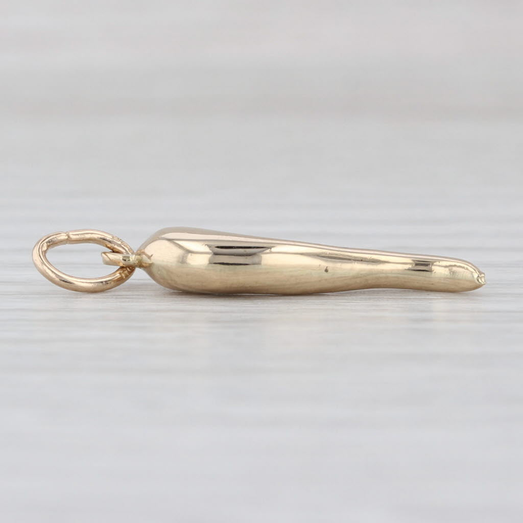 Italian Horn Pendant 14k Yellow Gold Talisman Charm