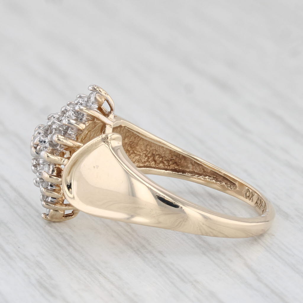 Light Gray 0.16ctw Diamond Cluster Ring 10k Yellow Gold Size 7.25