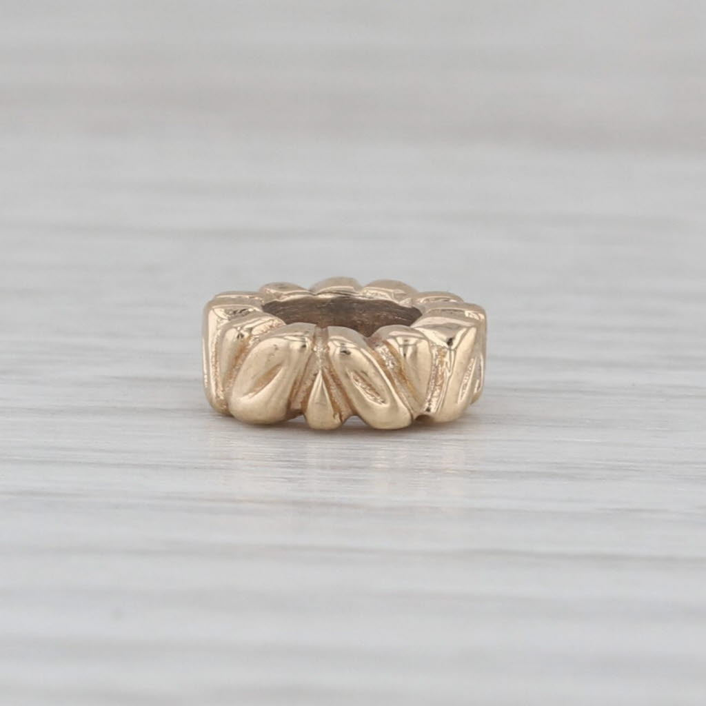 Authentic Pandora Leaf Spacer Bead Charm 14k Gold 750241 Retired