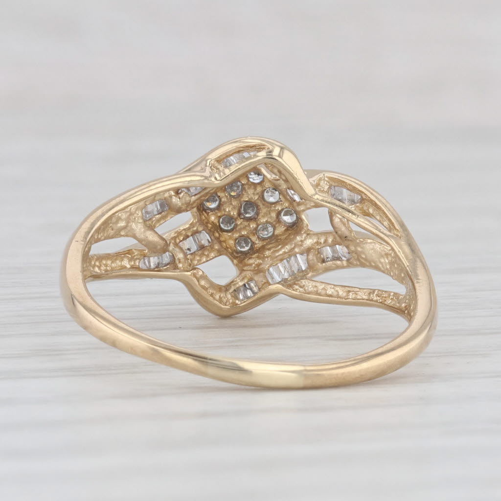 Light Gray 0.40ctw Diamond Cluster Engagement Ring 10k Yellow Gold Size 8.75