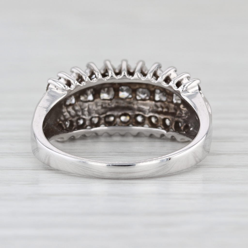 0.98ctw Diamond 3-Band Ring 14k White Gold Size 8