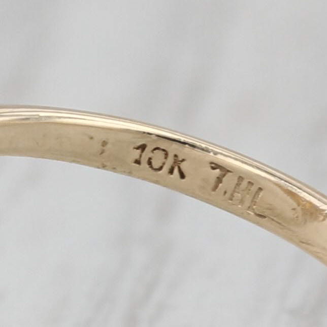 0.58ct Pear Iolite Teardrop Ring 10k Yellow Gold Size 6 Diamond Accent