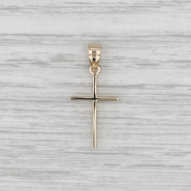 Small Cross Pendant 14k Yellow Gold Drop
