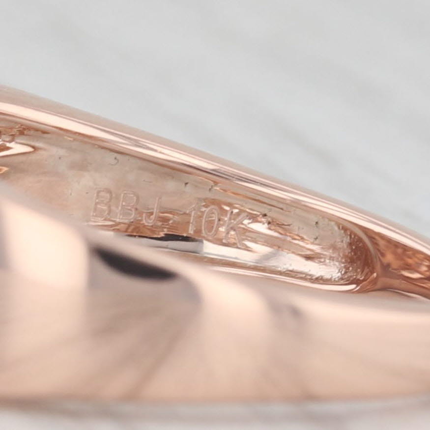 Gray 0.25ctw White Yellow Pink Diamond Crossover Ring 10k Rose Gold Size 7