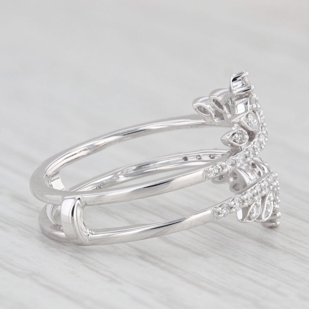 Light Gray 0.50ctw Diamond Ring Jacket Guard Wrap 14k White Gold Size 6.75 Wedding Bridal