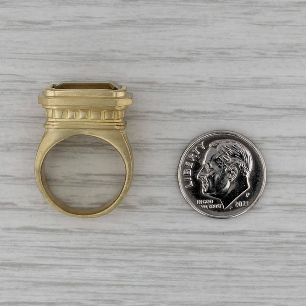 Slane & Slane 7.70ct Citrine Solitaire Ring 18k Yellow Gold Size 5 Cocktail