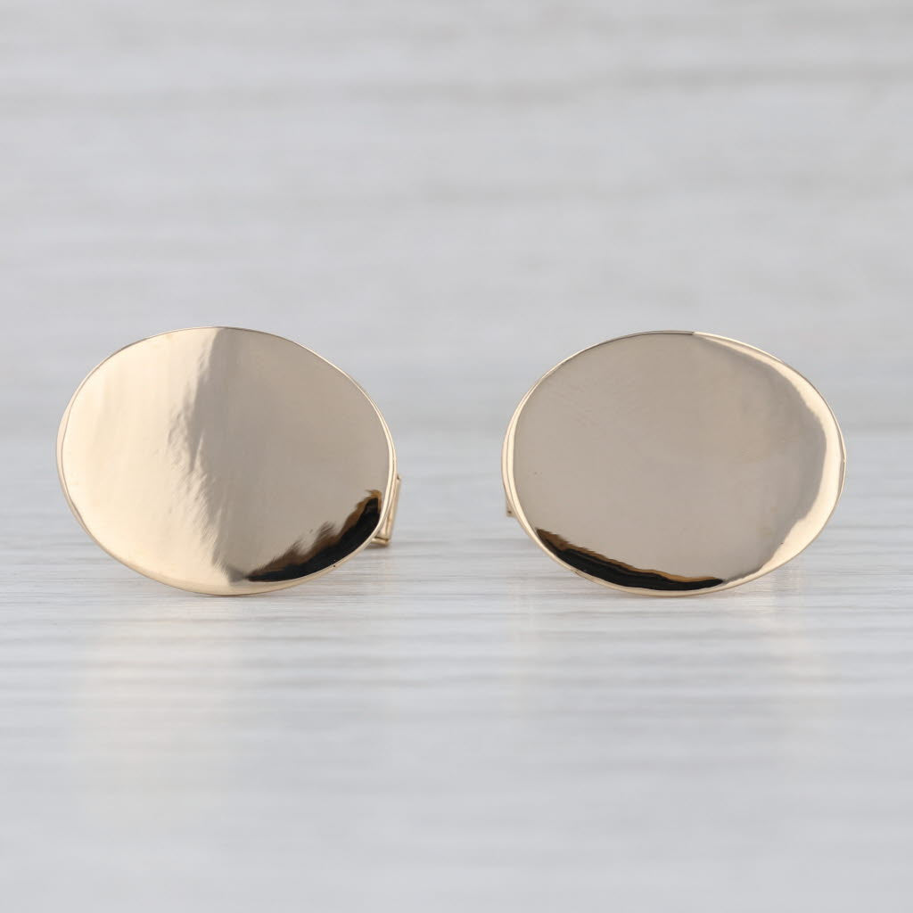 Engravable Tiffany & Co Cufflinks 14k Yellow Gold Folding Backs