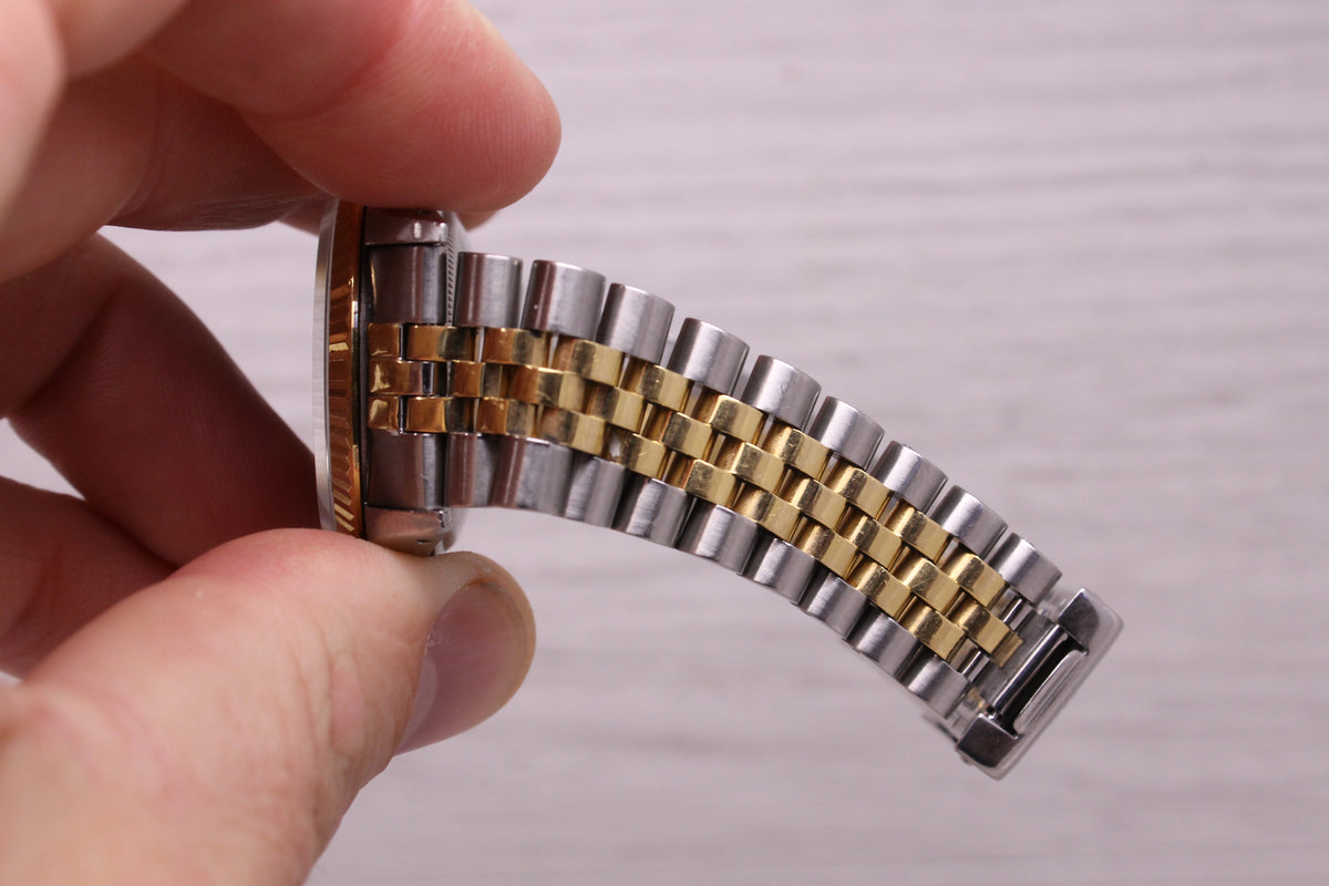 Vintage 1991 Rolex Datejust 16233 36mm 18k Steel Automatic Watch Jubilee Band
