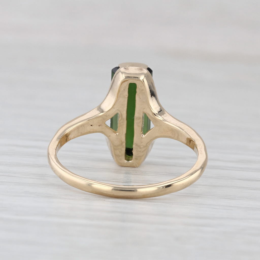2ct Green Tourmaline Solitaire Ring 14k Yellow Gold Size 8