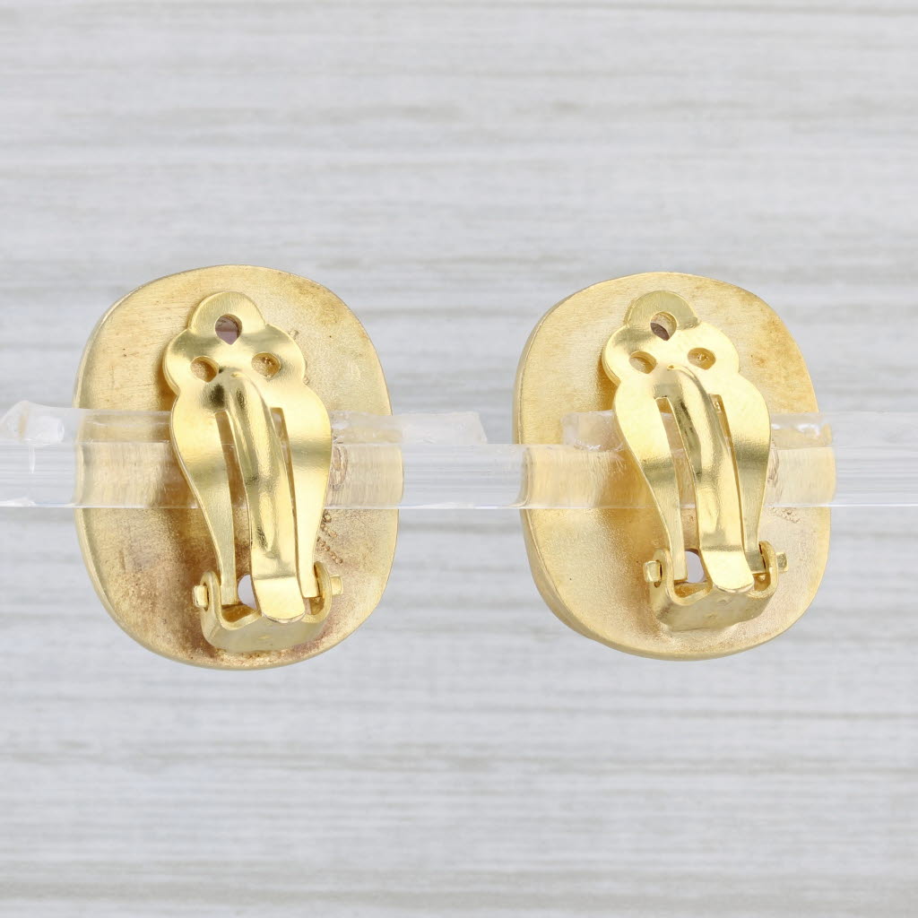 Light Gray Rose Quartz Statement Earrings Gold Plated Sterling Silver Mark Spirito