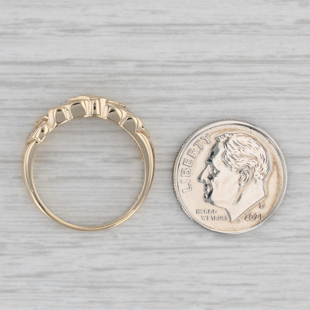 Gray 0.20ctw Diamond Ring 14k Yellow Gold Size 6.75 Stackable Band
