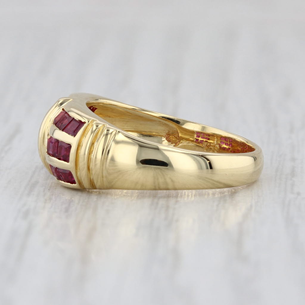 0.99ctw Ruby Diamond Ring 18k Yellow Gold Size 6.5