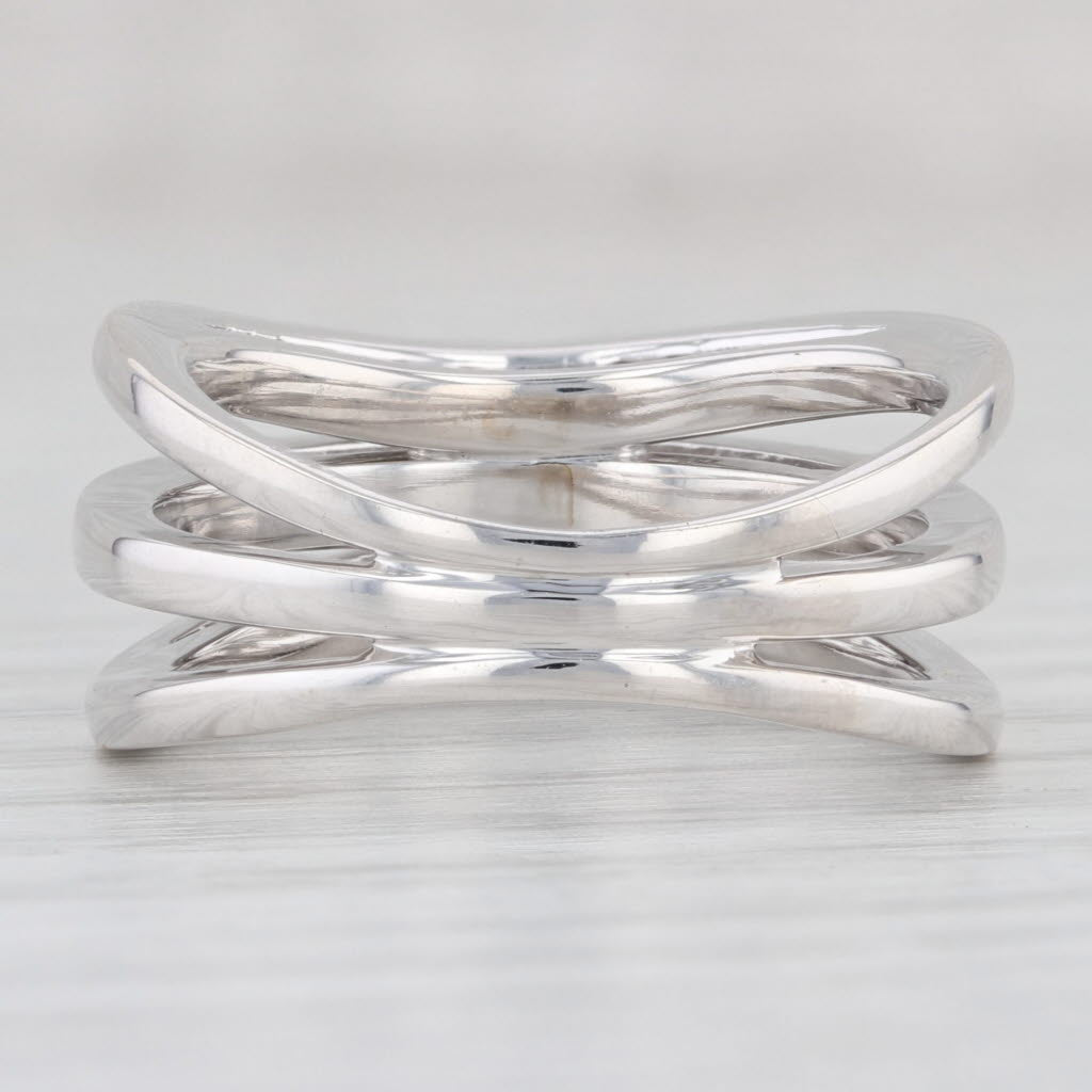 Light Gray 0.36ctw VS2 Diamond Multi-Band Ring 18k White Gold Size 6.75