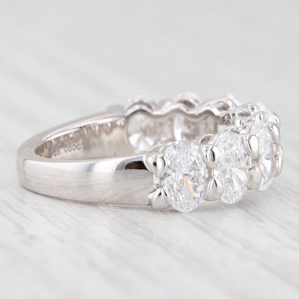 Light Gray New 3.08ctw Lab Grown Diamond Ring Wedding Anniversary Band 14k White Gold S 6.5