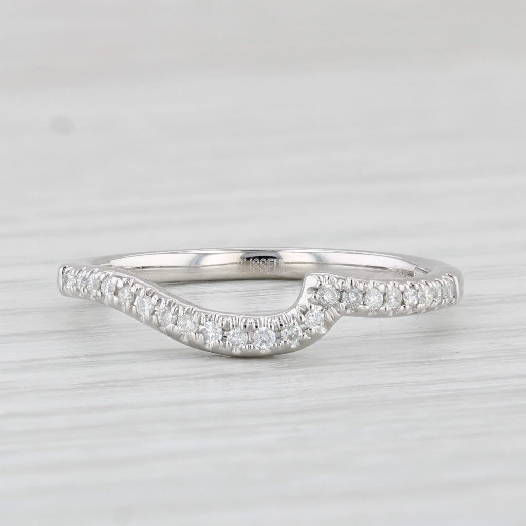 Light Gray 0.10ctw Diamond Wedding Band Guard 14k White Gold Size 7 Stackable