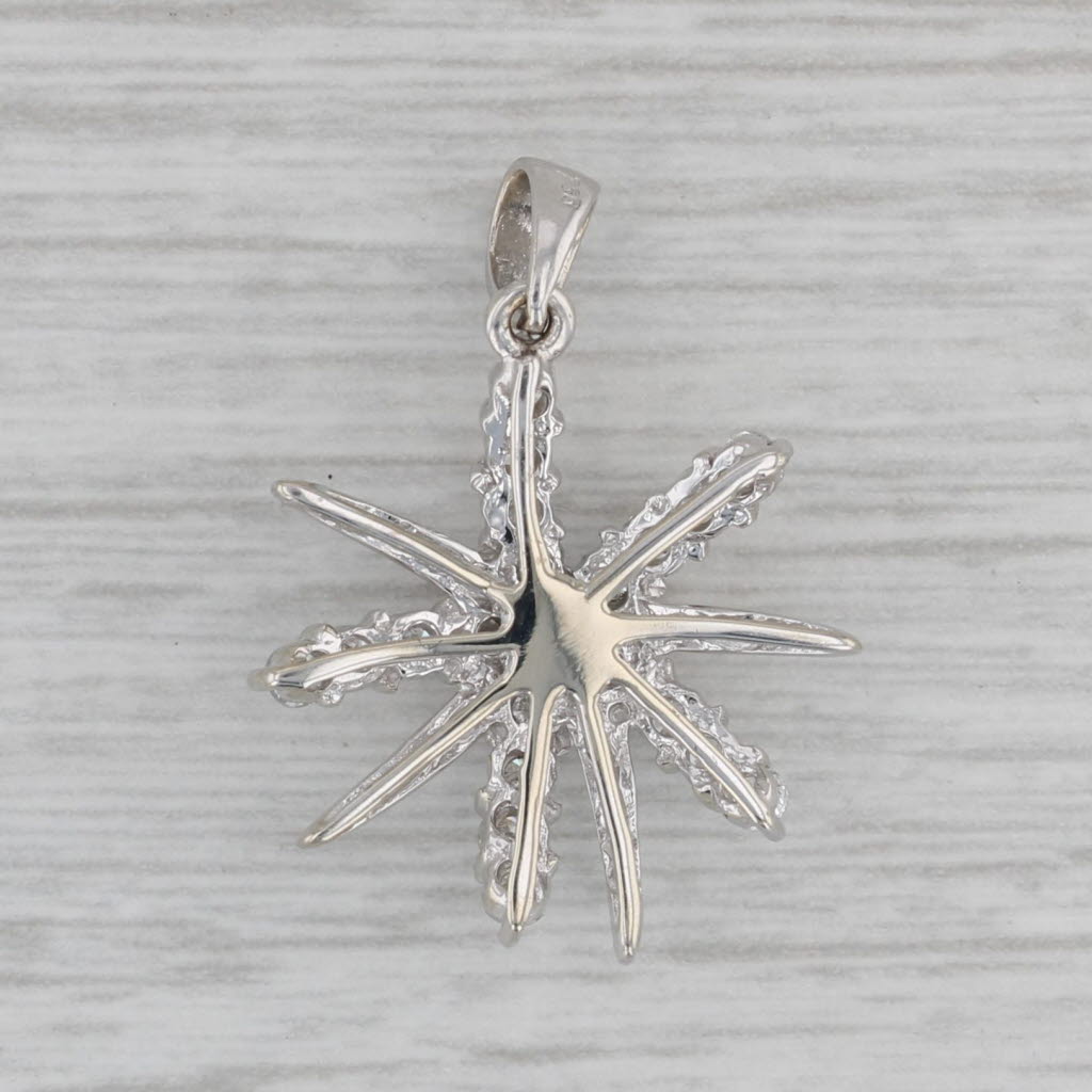 Gray 0.73ctw Diamond Star Pendant 18k White Gold