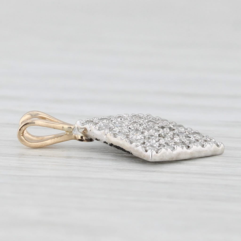 Light Gray 0.12ctw Diamond Pave Pendant 14k White Yellow Gold