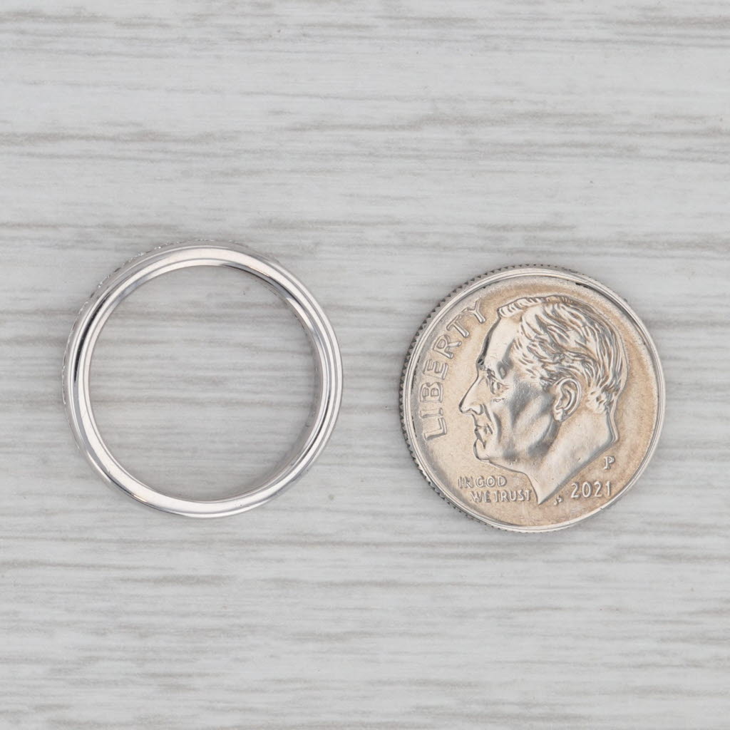 Gray 0.40ctw Diamond Wedding Band 14k White Gold Size 4-4.25 Stackable