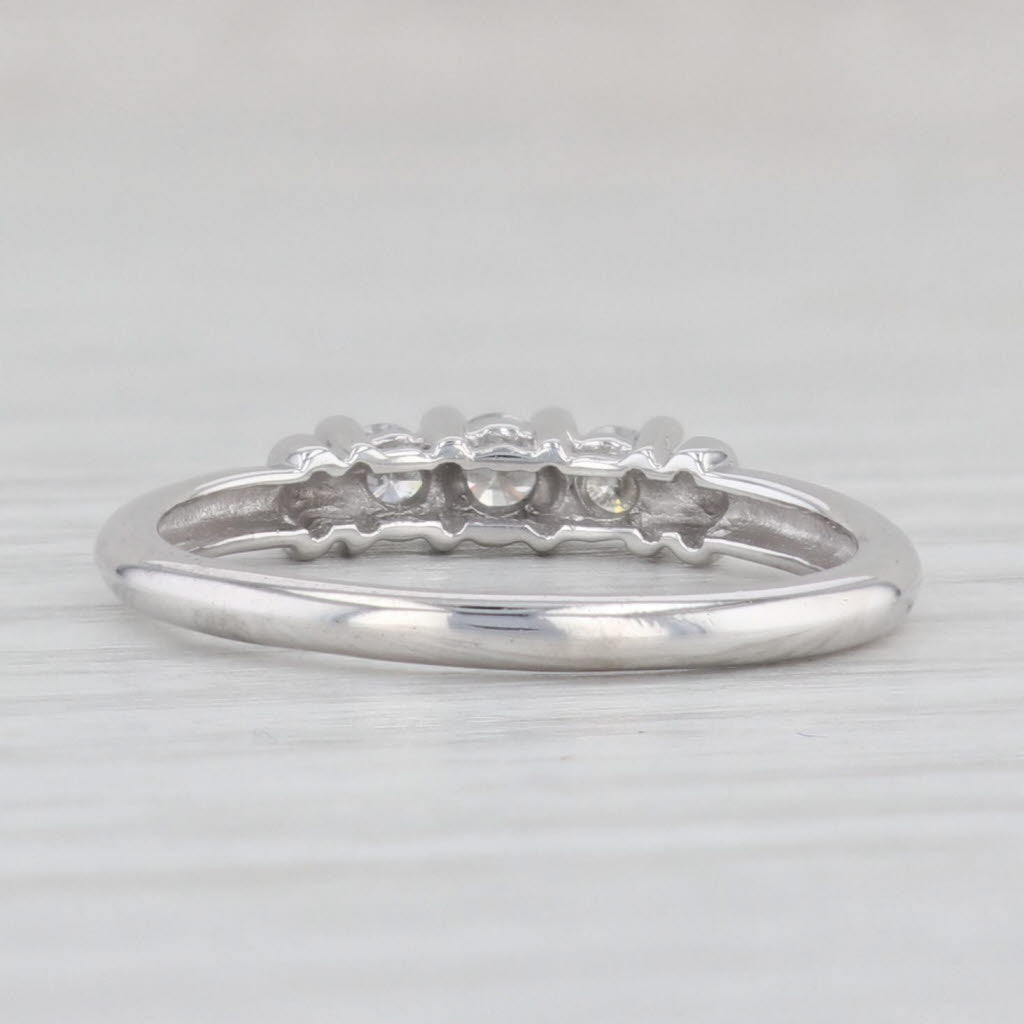 Light Gray 0.19ctw Diamond 3-Stone Ring 10k White Gold Size 7 Engagement