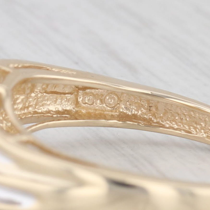 Light Gray Baguette Bypass Diamond Ring 10k Yellow Gold Size 8 Wedding Band