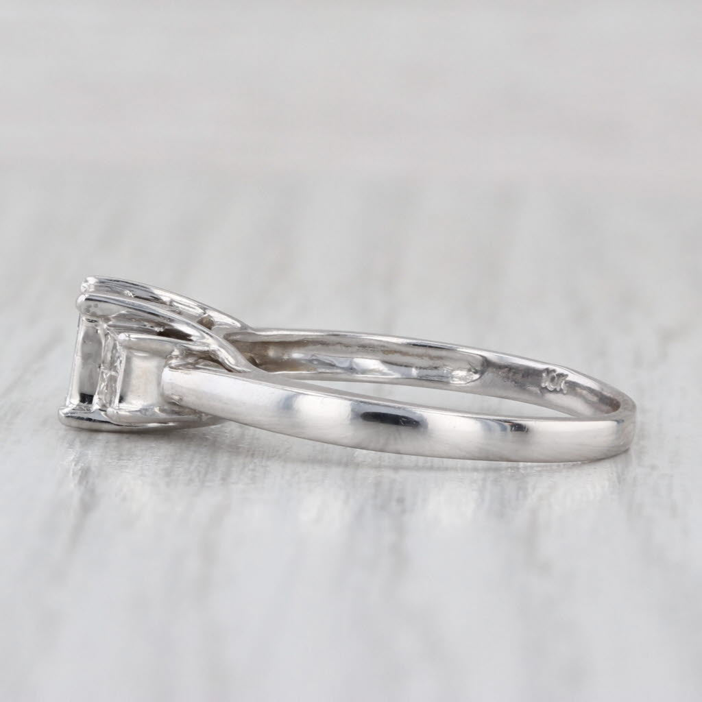 0.51ctw Princess Illusions Diamond Engagement Ring 10k White Gold Size 8.5