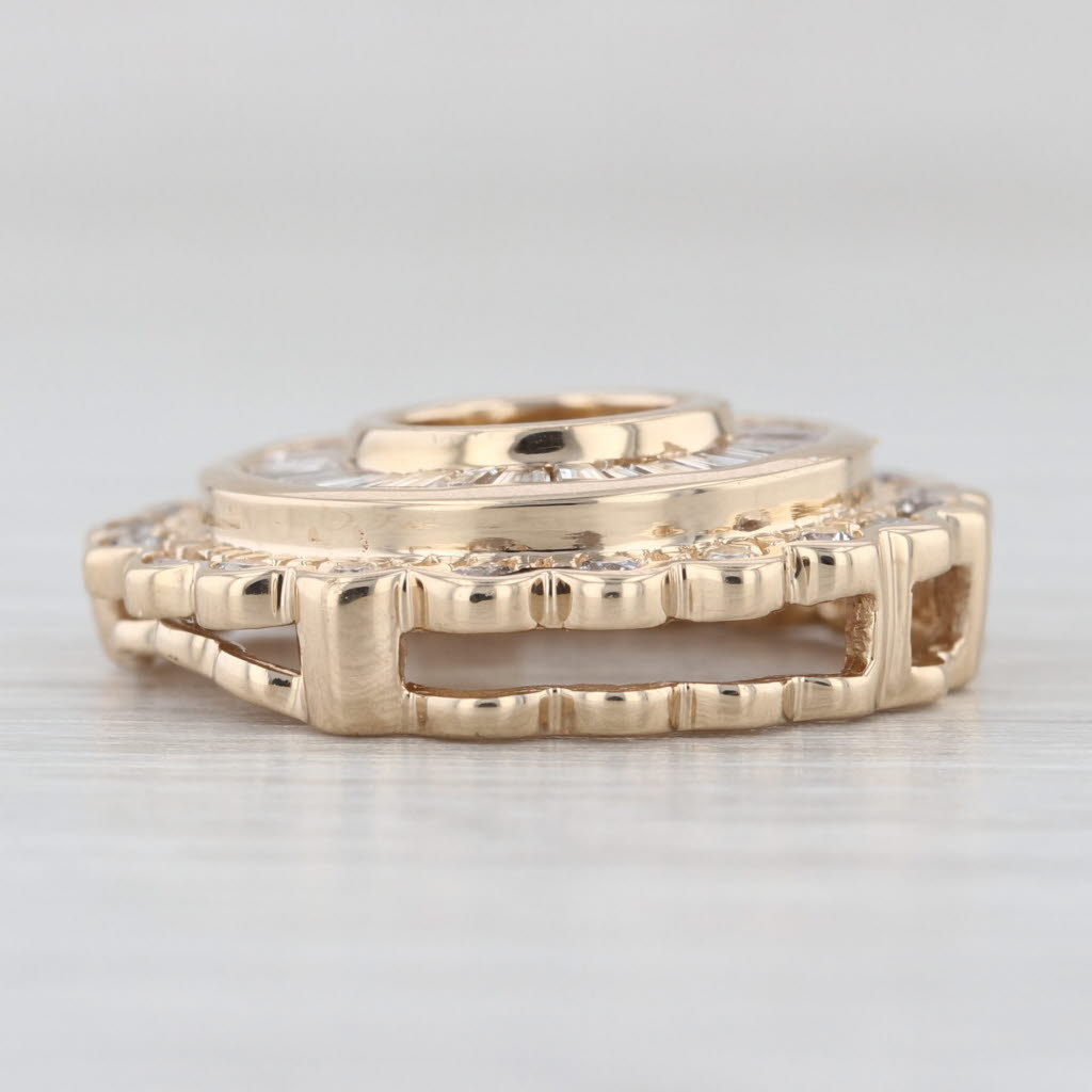 0.89ctw Diamond Eternity Circle Pendant 14k Yellow Gold Floating Drop