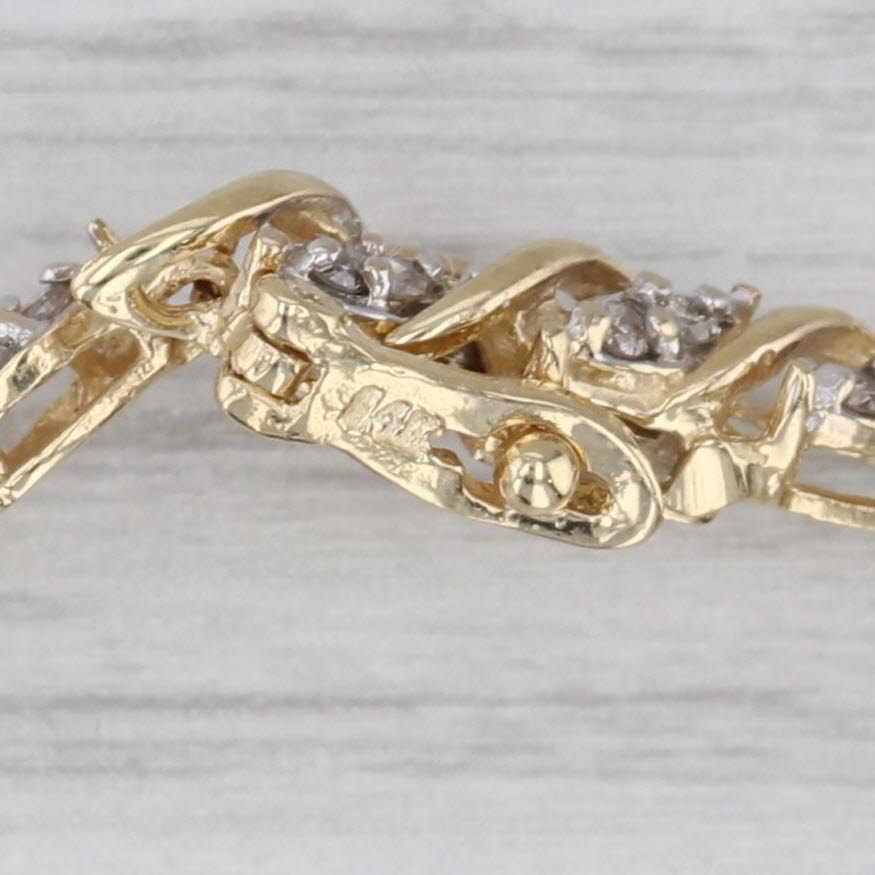0.90ctw Diamond Tennis Bracelet 14k Yellow Gold 7" 4.7mm