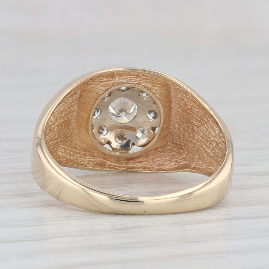 Light Gray 0.40ctw Diamond Cluster Ring 14k Yellow White Gold Size 9