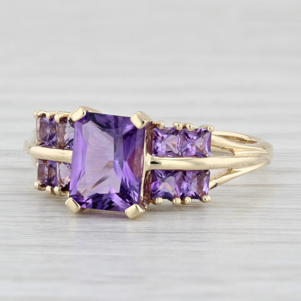 Light Gray 2.14ctw Amethyst Ring 14k Yellow Gold Size 8.25
