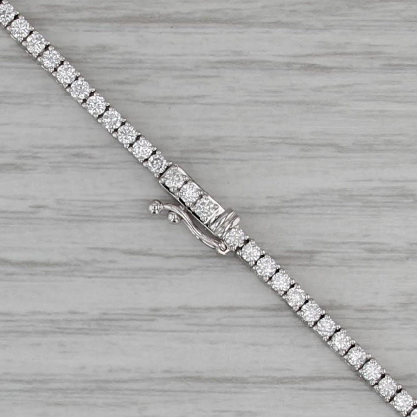 New 7.32ctw Lab Grown Diamond Tennis Necklace 17" 14k White Gold 2.5mm VS1-VS2