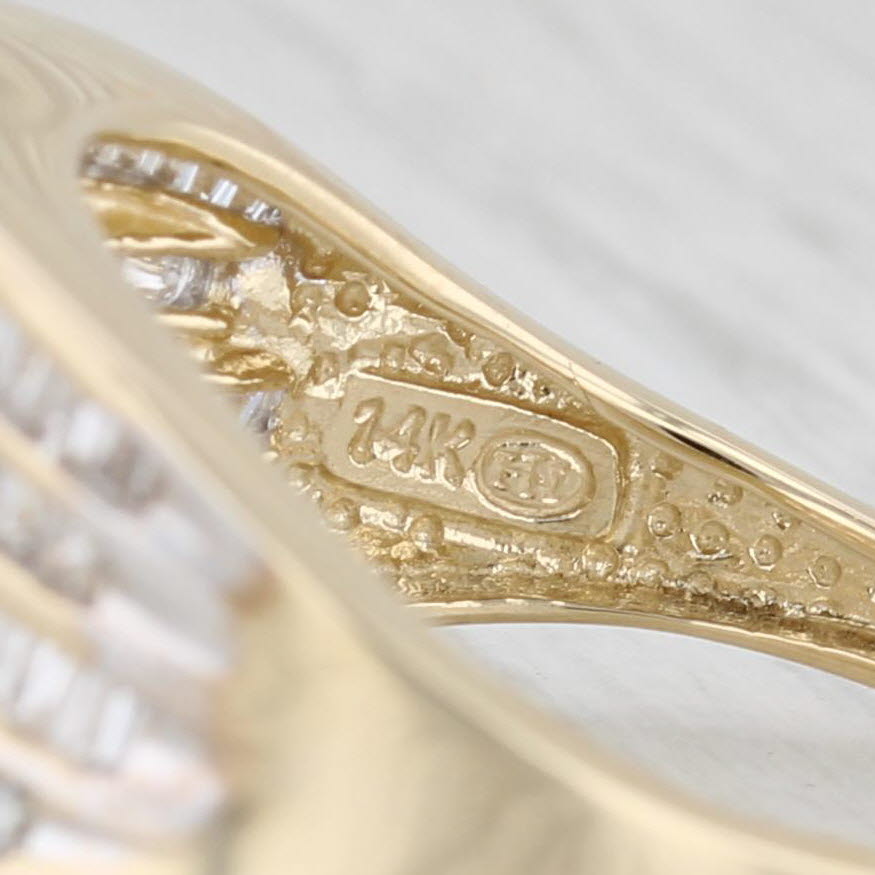 Light Gray 1.25ctw Diamond Ring 14k Yellow Gold Size 10 Stacking Design