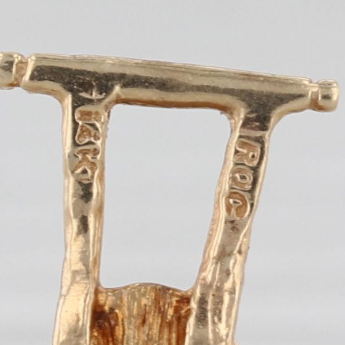 Vintage Baby Stroller Charm 14k Yellow Gold New Mom Small Keepsake Pendant
