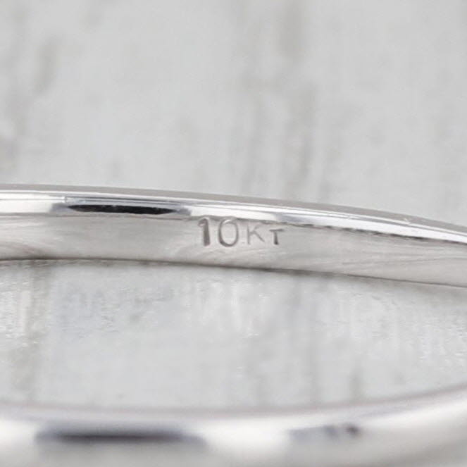 0.09ctw Diamond Wedding Band 10k White Gold Stackable Ring Size 10.5