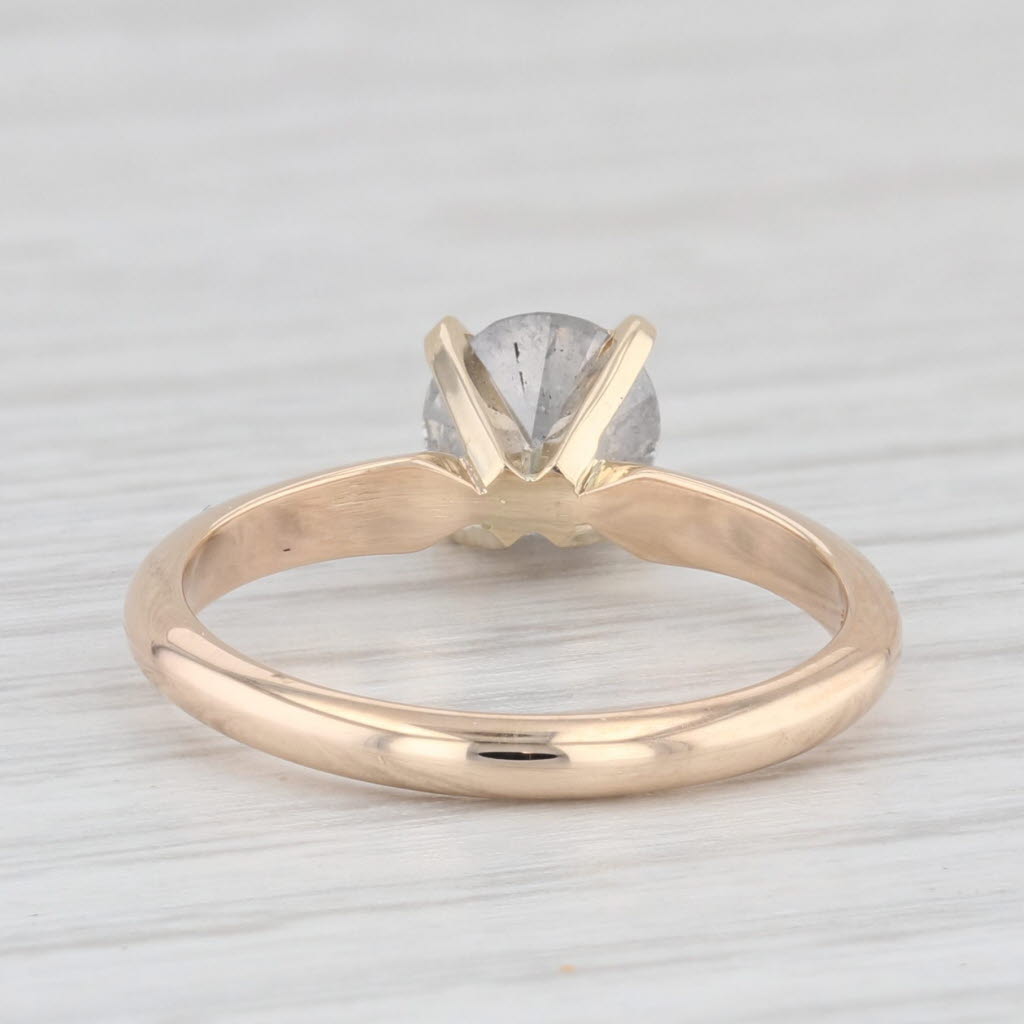 Light Gray 1ct Gray Galaxy Diamond Solitaire Engagement Ring 14k Yellow Gold Size 5.75